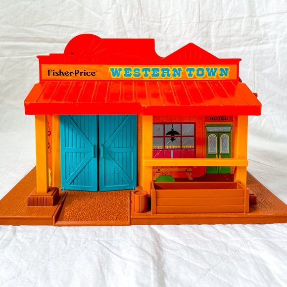 Vintage 1982 Fisher Price Play Family Little People Western Town Set #934 - Picture 7 of 11